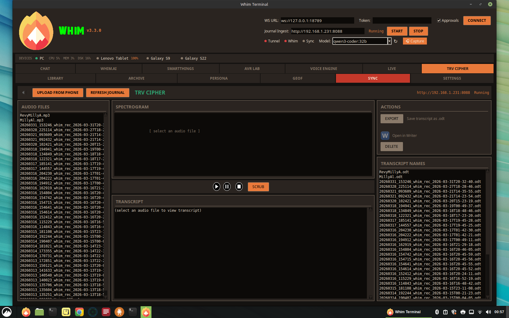 TRV Cipher Desktop Tab