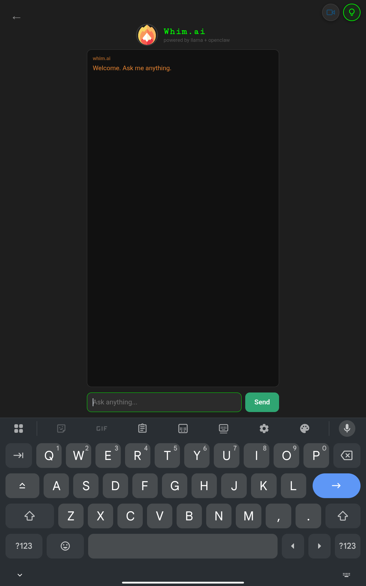 Whim.ai Chat — Lenovo Tablet